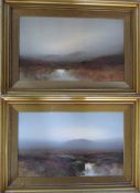 Pair of landscape watercolours 62.5 cm x 43.
