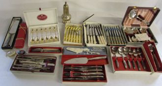 Selection of silver plate cutlery etc