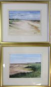 David N Robinson collection - 2 watercolours by T E J Brooker - Theddlethorpe Beach and