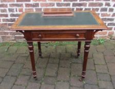 Early Victorian mahogany writing table with skiver & centre drawer