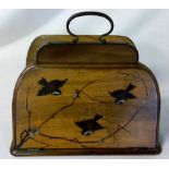 Late 19th/early 20th century letter rack painted with 3 sparrows in flight