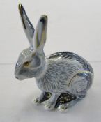 Royal Crown Derby paperweight of a starlight hare with gold stopper - exclusively for the Royal
