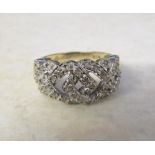 9ct gold diamond dress ring size K/L