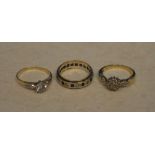 3 9ct gold rings, total weight approx 8.
