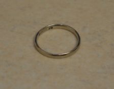 18ct white gold wedding band, total approx weight 1.