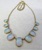 9ct gold opal necklace total weight 13.