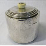 Silver Art Deco biscuit barrel London 1933 weight 18.