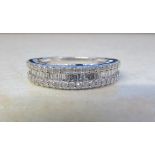 9ct white gold eternity ring approx 1 ct total size N/O