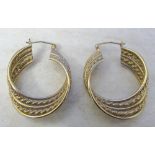 9ct gold earrings (drop 35 mm) weight 5.