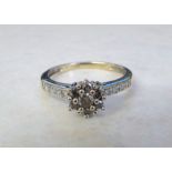 9ct gold diamond cluster ring,