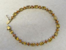 9ct gold citrine bracelet total weight 6.