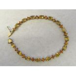 9ct gold citrine bracelet total weight 6.