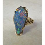 Tested as 9ct gold opal doublet ring size N