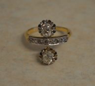 18ct gold Art Deco diamond ring size N