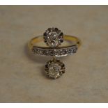 18ct gold Art Deco diamond ring size N