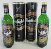 2 bottles of Glenfiddich Special Old Reserve single malt Scotch whisky 75 cl and 70 cl 40% proof