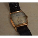 Gruen 'Veri Thin' gold filled wristwatch body on a leather strap, 17 jewel movement,
