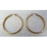 9ct gold hoop earrings (drop 32 mm) weight 2.
