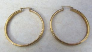 9ct gold hoop earrings (drop 32 mm) weight 2.