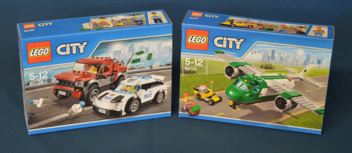 LEGO City 60128: Police Pursuit & LEGO 60101 City Airport Cargo Plane - Both New & Sealed sets