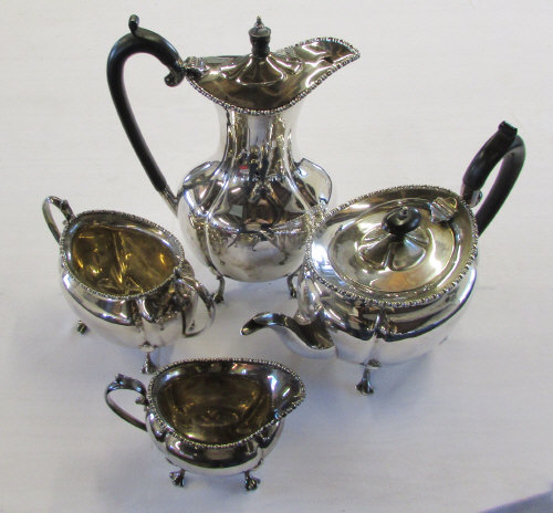 Silver plate tea and coffee set