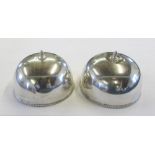 Two domed silver plate meat covers D 23 cm