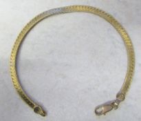 9ct gold bracelet length 7.5" weight 3.