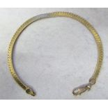 9ct gold bracelet length 7.5" weight 3.