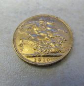 1910 22ct gold full sovereign