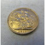 1910 22ct gold full sovereign