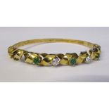 18ct gold emerald and diamond bracelet weight 23.