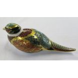 Royal Crown Derby paperweight of a woodland pheasant with gold stopper -exclusively for the Royal
