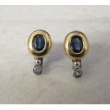 14ct gold sapphire and diamond earrings