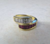 18ct gold ruby and diamond ring size L