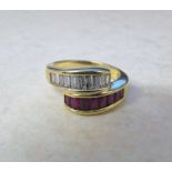 18ct gold ruby and diamond ring size L