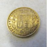 1857 22ct gold Victorian full shield back sovereign