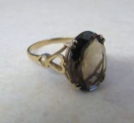 9ct gold smokey quartz ring 2.