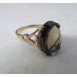 9ct gold smokey quartz ring 2.