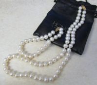 Honora pearl necklace and bracelet with 14ct gold clasps