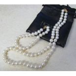 Honora pearl necklace and bracelet with 14ct gold clasps