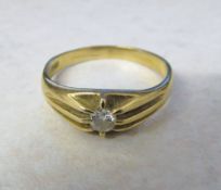 Gents 18ct gold diamond ring approx 0.