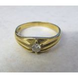 Gents 18ct gold diamond ring approx 0.