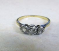 15ct diamond trilogy ring centre stone 0.40 ct (total 0.