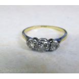15ct diamond trilogy ring centre stone 0.40 ct (total 0.