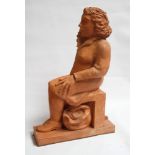 David Arnatt: a terracotta group, mother and daughter, monogrammed DA, 27" high