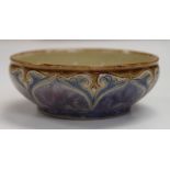 A Royal Doulton shallow bowl, incised decoration by Eliza Samence, 4 1/2" dia