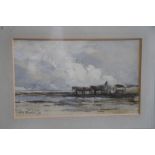 Augustus Walford Weedon: watercolours, seascape with cocklers, 5 1/2" x 8 1/2", in wash line mount