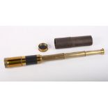 An early 20th Century brass four draw telescope