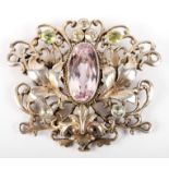 An Arts & Crafts white metal suffragette inspired brooch in the manner of Zoltan White