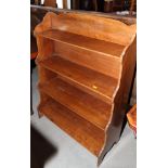 A 19th Century mahogany open four-shelf waterfall bookcase, 30" wide